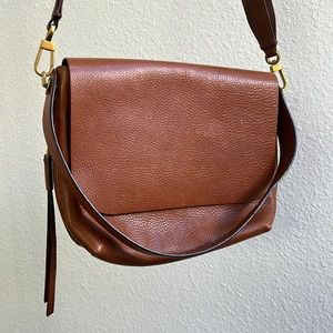 Fossil leather crossbody shoulder bag w/ removable strap